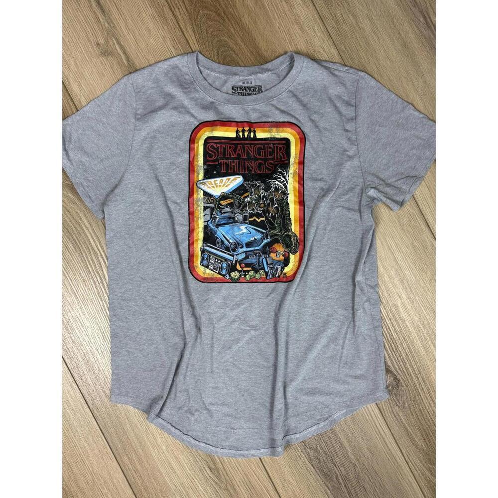 Stranger Things Shirt Womens 3XL Gray Retro Car Monster Arcade Graphic TV Show
